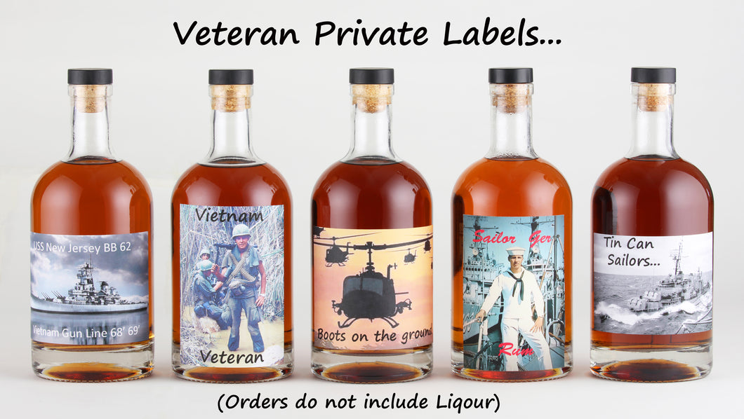 Veteran private bottle labels.